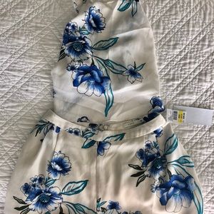 Lush floral matching shorts and crop top